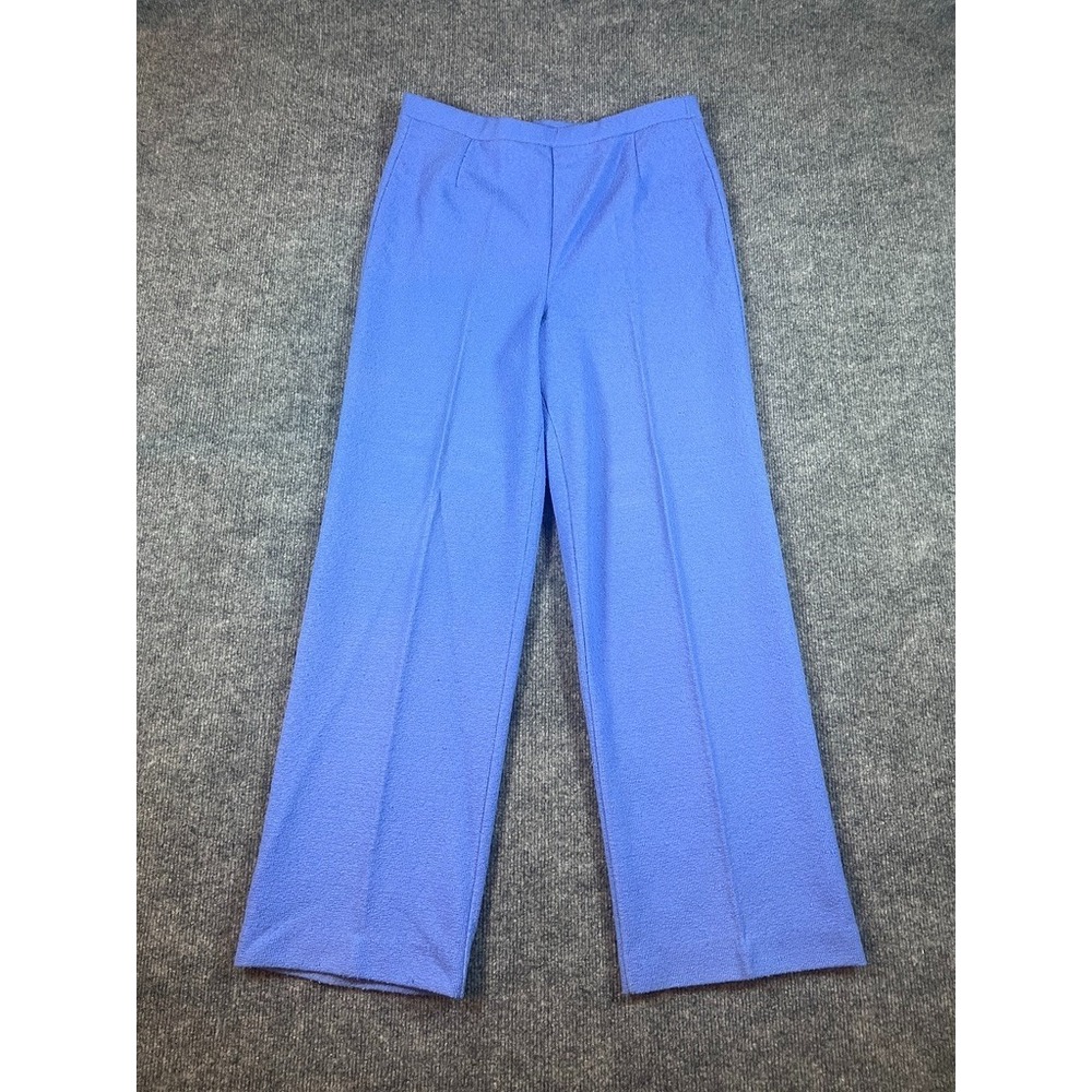 VTG 70s 80s Devon Periwinkle Blue High Rise Knit Pants ILGWU Union Made in USA